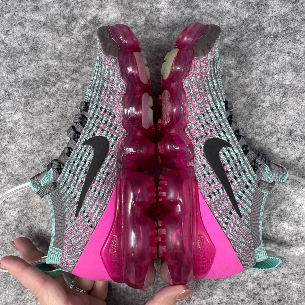 Nike Air Vapormax Flyknit 3 Gunsmoke Grey Black Fuchsia Shoes Womens Sz 6